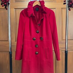 Red XOXO 3/4 dress coat. Size medium.  Pristine condition